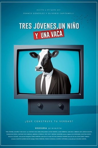 Tres jóvenes, un niño y una vaca Poster of Tres jóvenes, un niño y una vaca