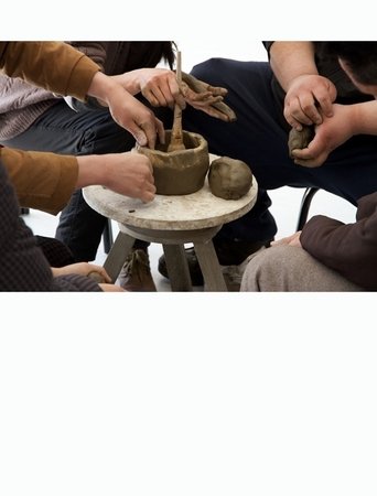a pottery produced by 5 potters at once (silent attempt) Poster of a pottery produced by 5 potters at once (silent attempt)