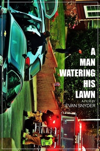 A Man Watering His Lawn Poster of A Man Watering His Lawn