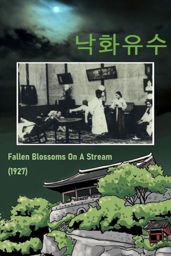 Fallen Blossoms on a Stream Poster of Fallen Blossoms on a Stream