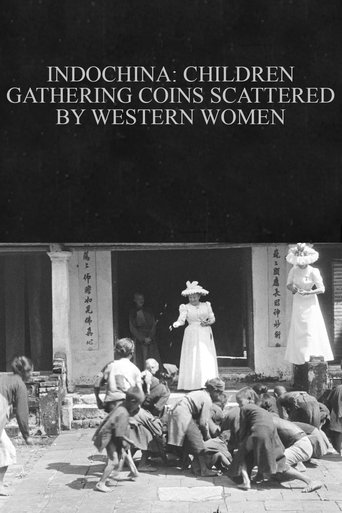 Indochina: Children Gathering Coins Scattered by Western Women Poster of Indochina: Children Gathering Coins Scattered by Western Women