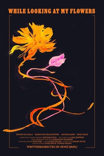 While Looking at My Flowers Poster of While Looking at My Flowers