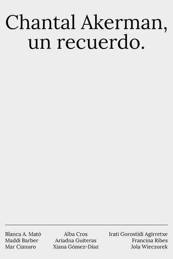 Chantal Akerman, un recuerdo Poster of Chantal Akerman, un recuerdo