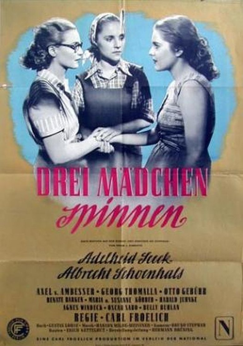 Drei Mädchen spinnen Poster of Drei Mädchen spinnen