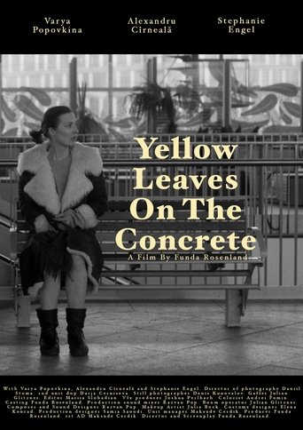 Poster of Yellow leaves on the concrete