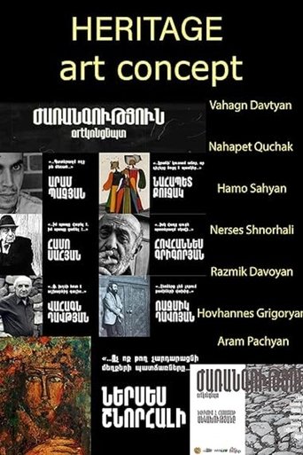 Poster of Heritage art concept project (third row) Vahagn Davtyan, Nahapet Quchak, Hamo Sahyan, Nerses Shnorhali, Razmik Davoyan, Hovhannes Grigoryan, Aram Pachyan