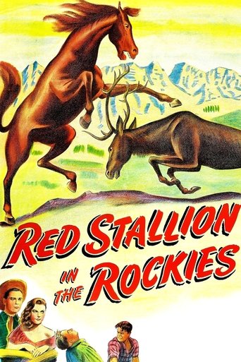 Red Stallion In The Rockies Poster of Red Stallion In The Rockies