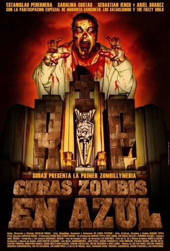 Curas zombis en Azul Poster of Curas zombis en Azul