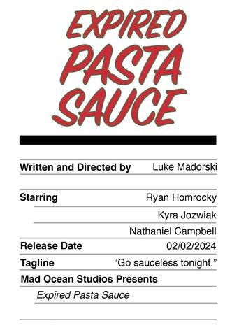 Expired Pasta Sauce Poster of Expired Pasta Sauce