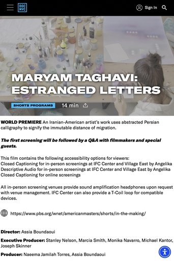 Poster of Maryam Taghavi: Estranged Letters