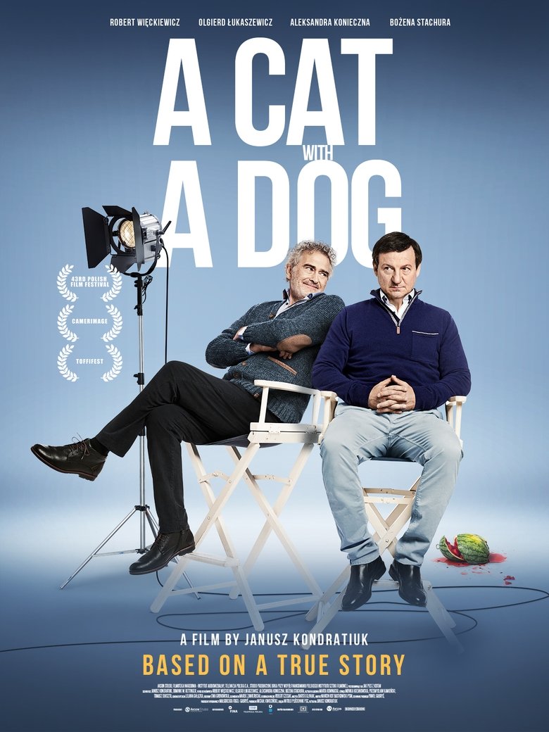 Poster of A Cat with a Dog