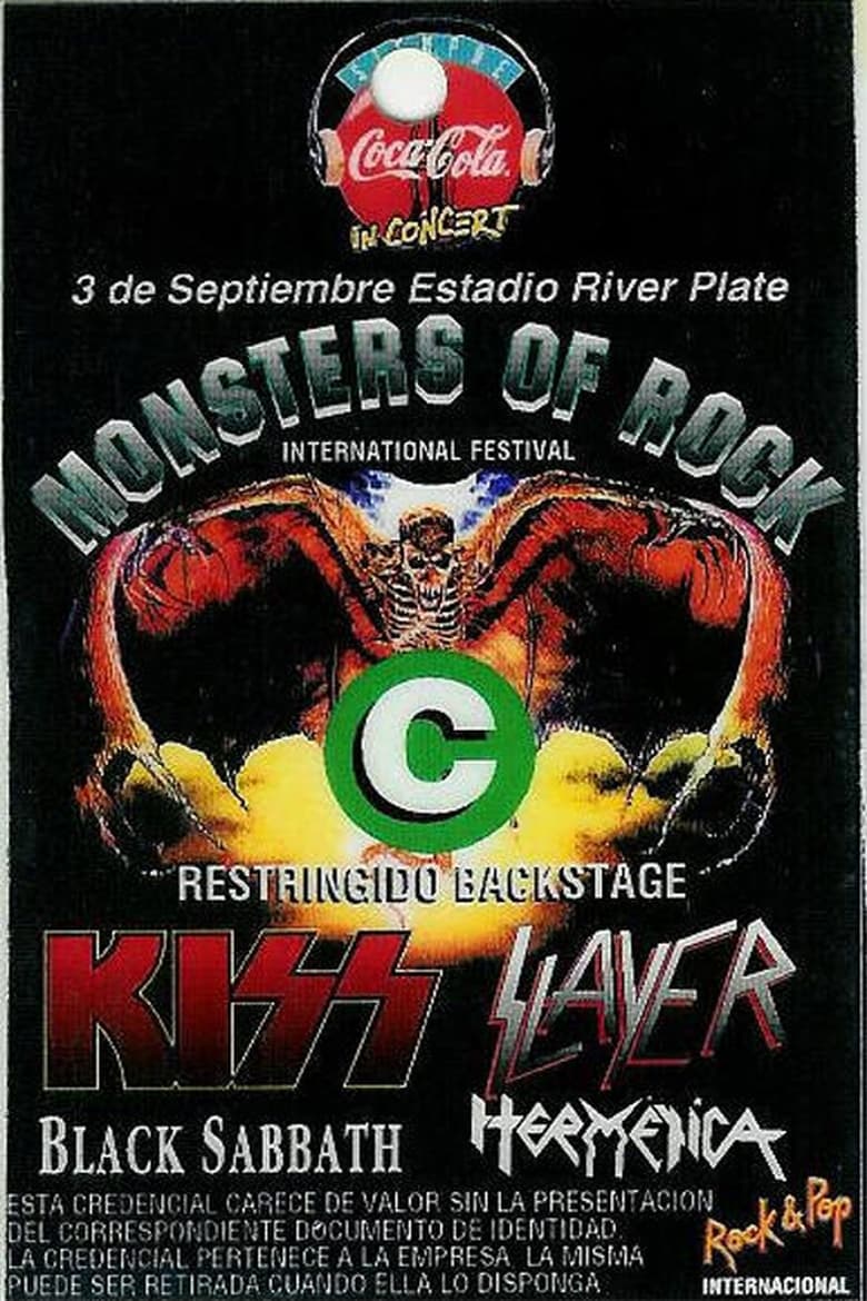 Poster of Black Sabbath. River Plate Stadium Buenos Aries 1994