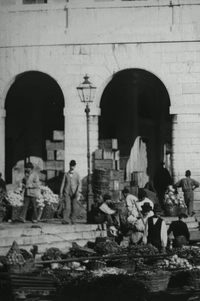 Poster of Panoramic View of the Vegetable Market at Venice